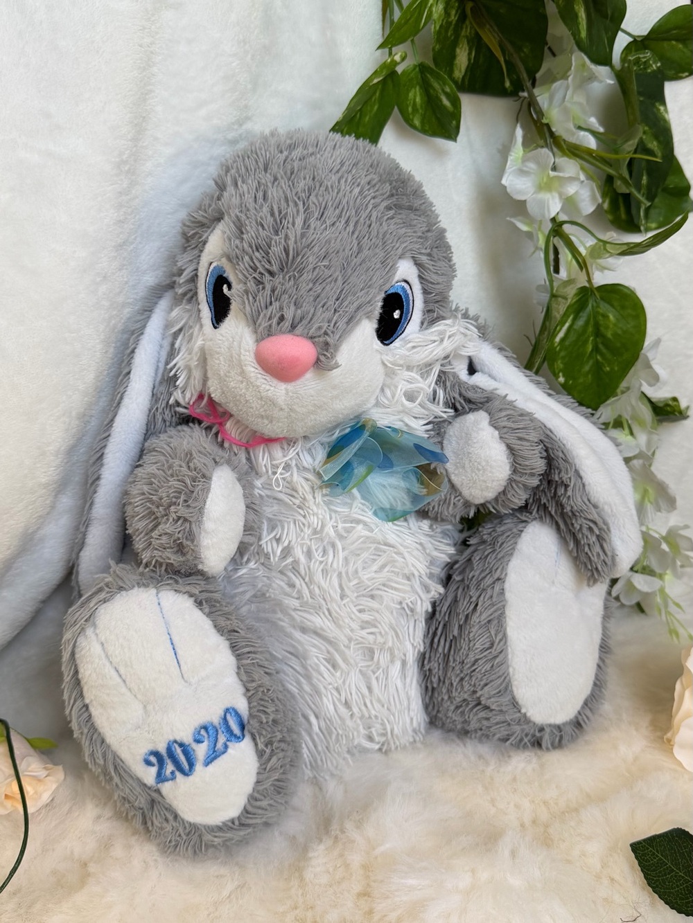 Large Gray Bunny Plush Rabbit 2020 Floppy Ears Soft Stuffed Animal